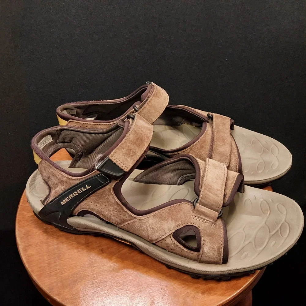 Merrell Kahuna III Mens Brown Suede Hiking Sandals Vibram Sole J033667 US 11